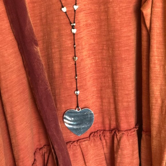 Bali Queen Jewelry Silver Hammered Heart Long Necklace Poshmark